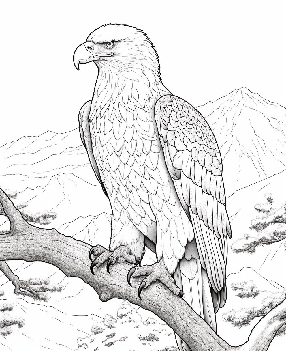 Majestic Eagle Perched Over Mountainous Landscape