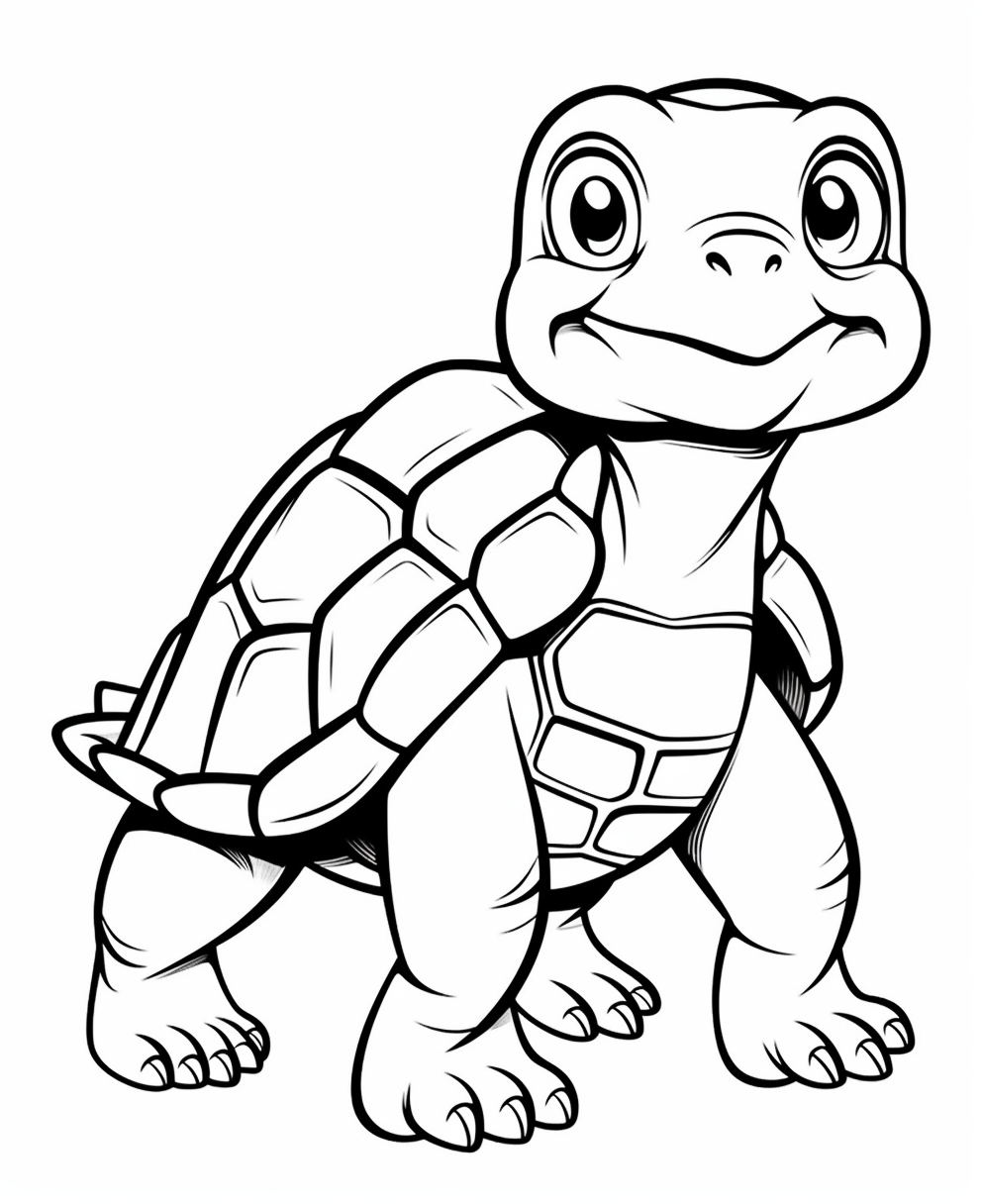 Friendly Turtle Drawing