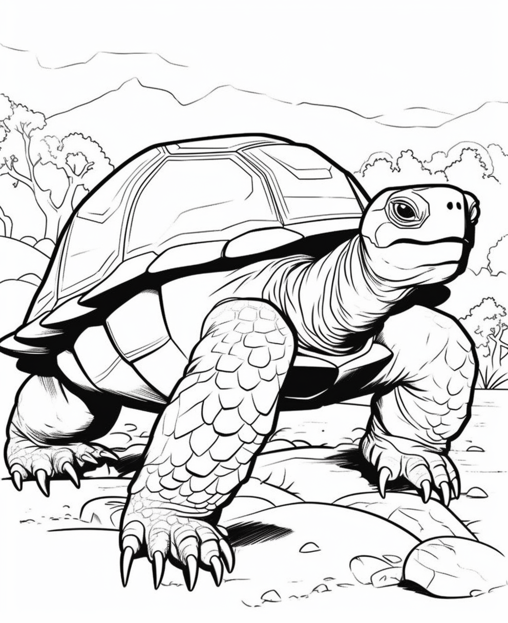 Gentle Giant Tortoise on a Stroll