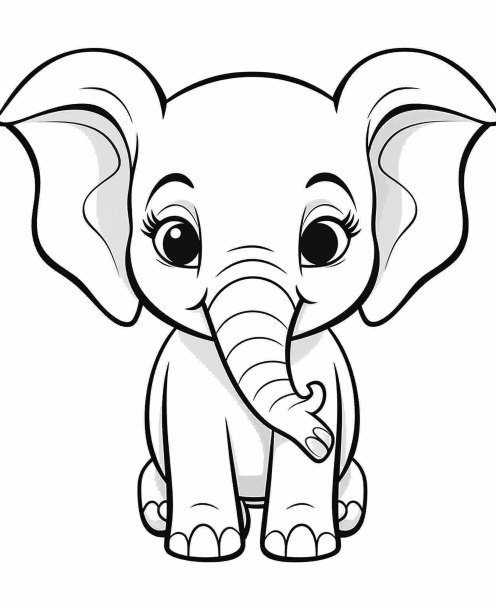 Adorable Baby Elephant Drawing