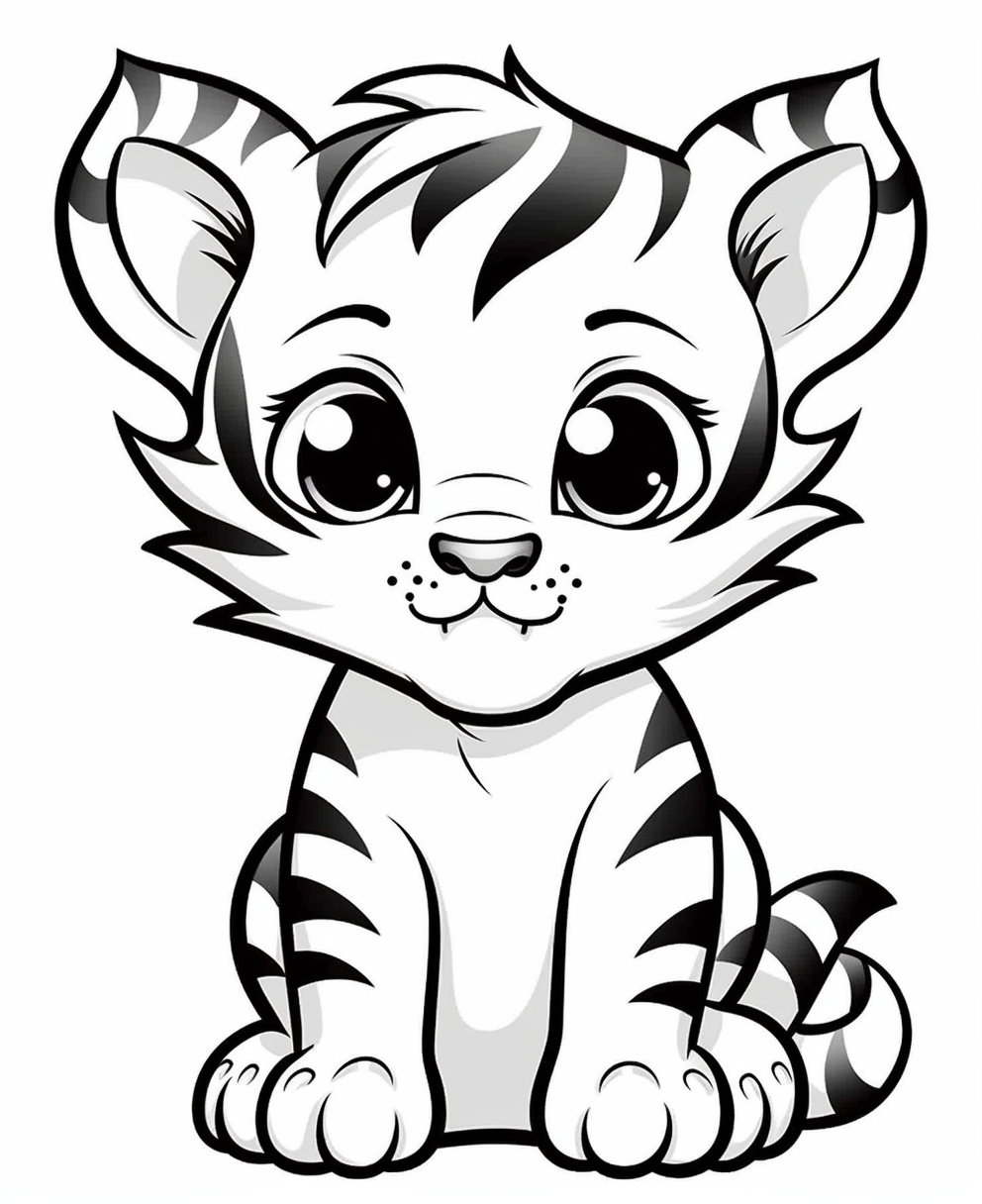 Cute Cartoon Tiger Cub