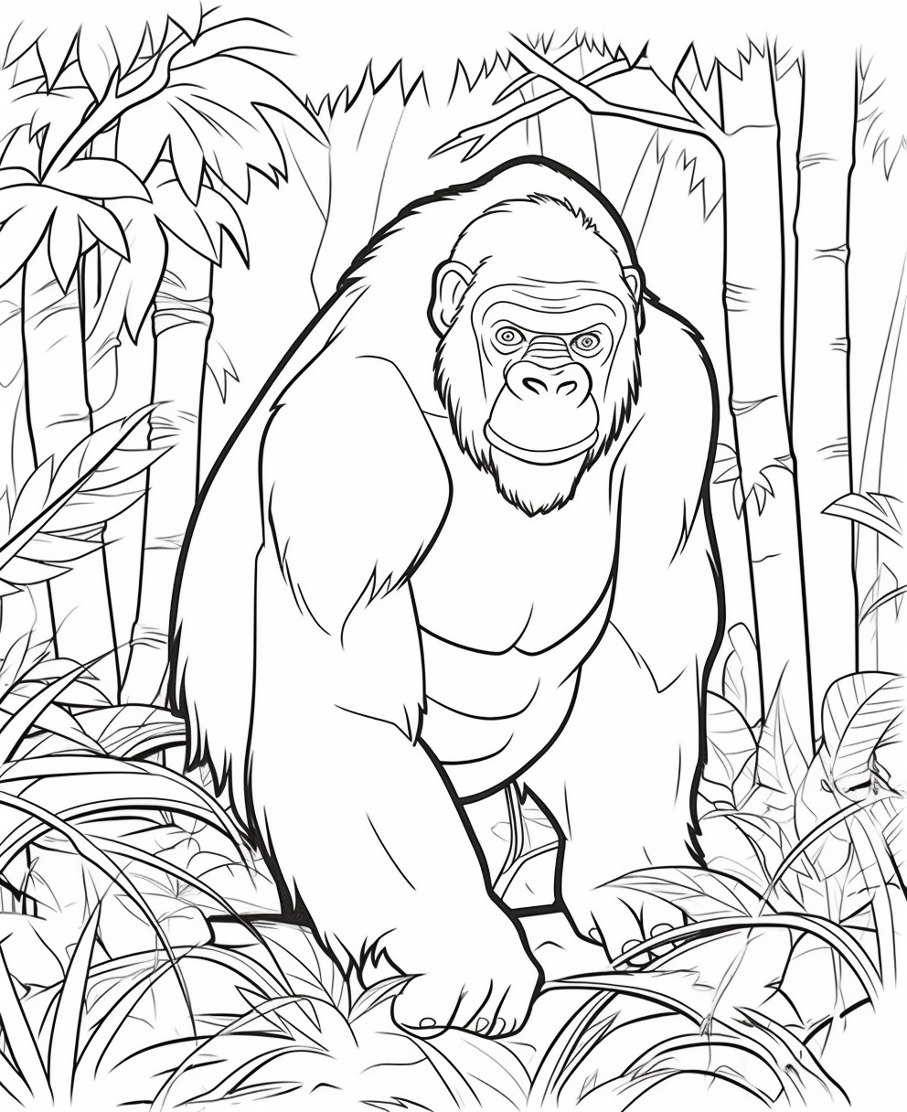 Gorilla Trekking Through the Forest