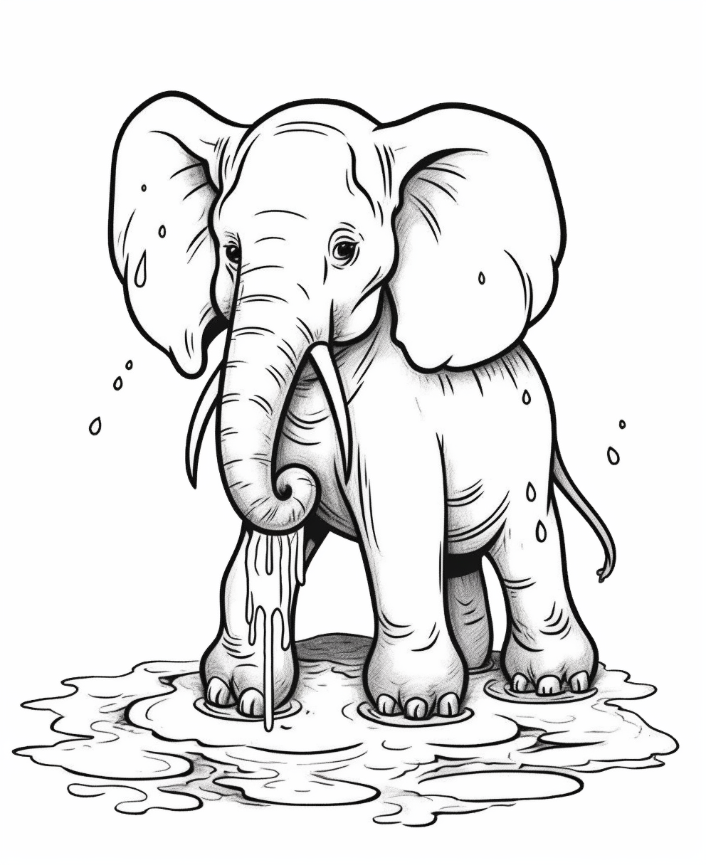 Playful Elephant in Water