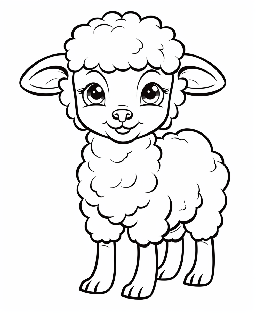 Cute Lamb Outline