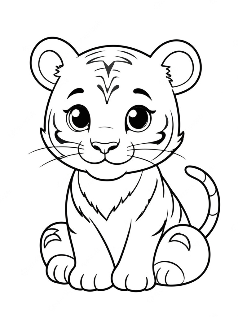 Cute Cartoon Tiger Cub