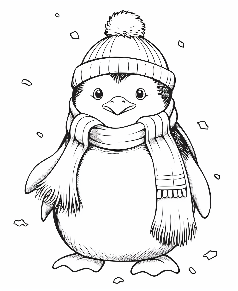 Cute Penguin in Scarf