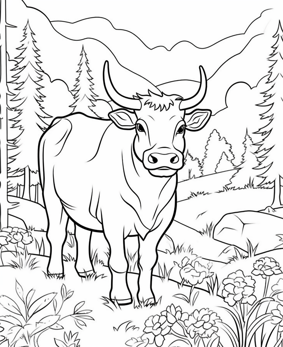 Countryside Bull Amidst Nature