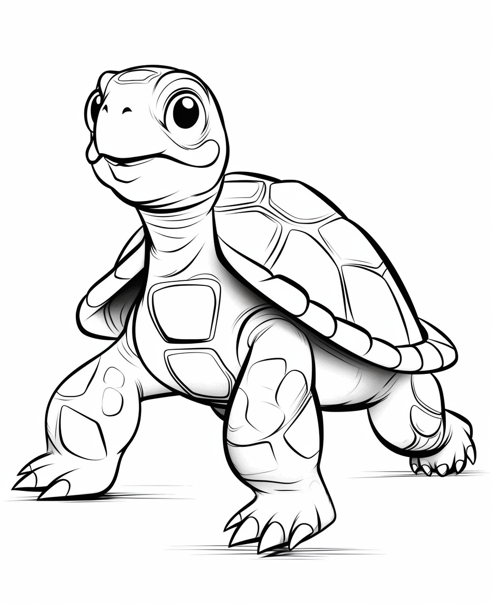 Friendly Turtle Outline