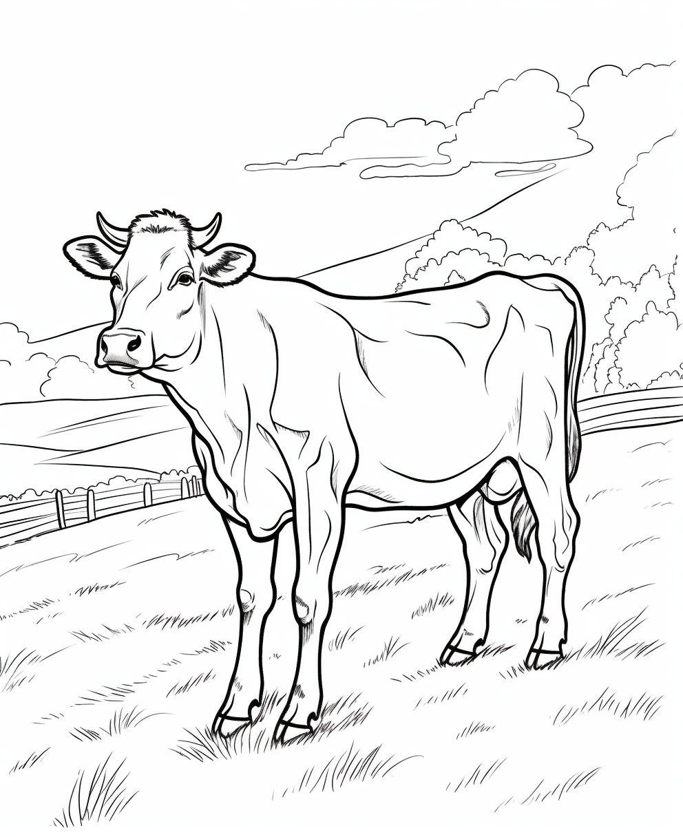 Pastoral Cow in Countryside