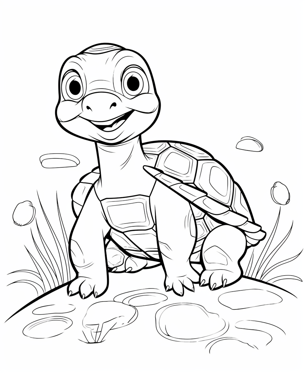 Cheerful Turtle in Nature