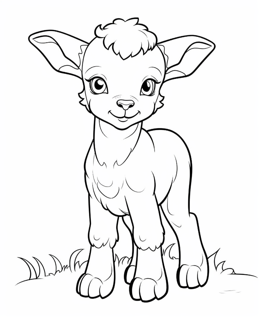 Adorable Young Lamb Portrait