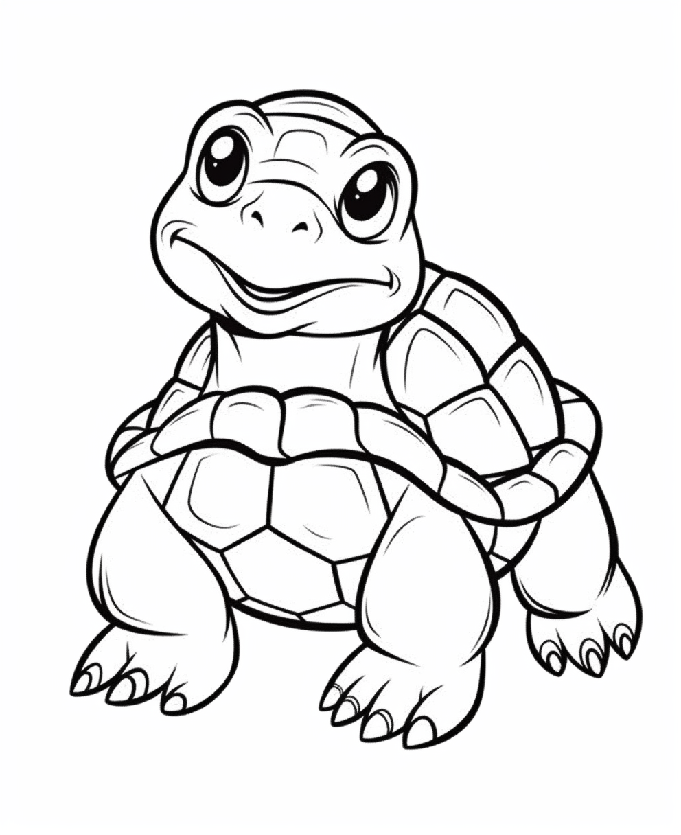 Friendly Turtle Drawing