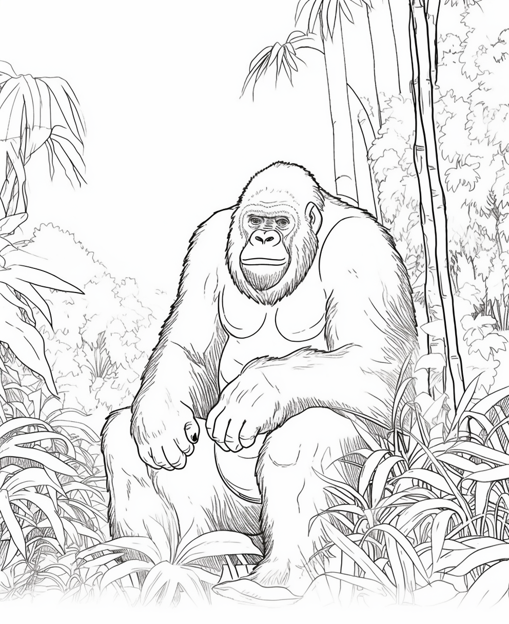 Gorilla Resting in the Jungle