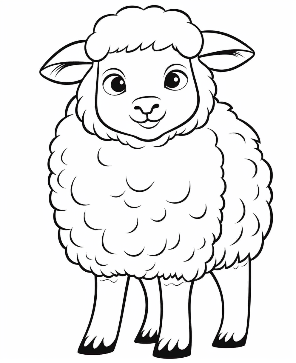 Adorable Lamb Line Art