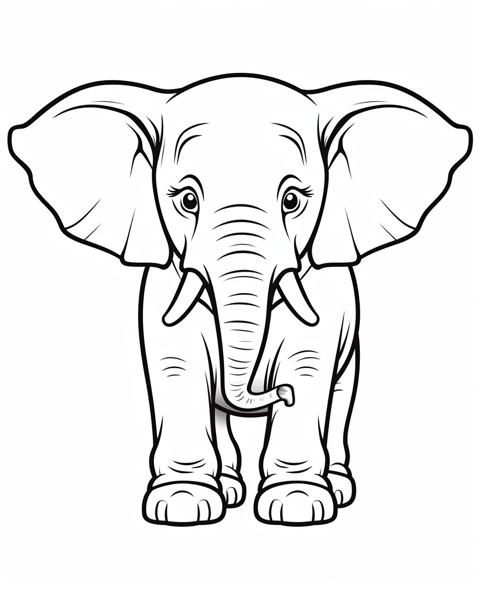 Friendly Elephant Outline