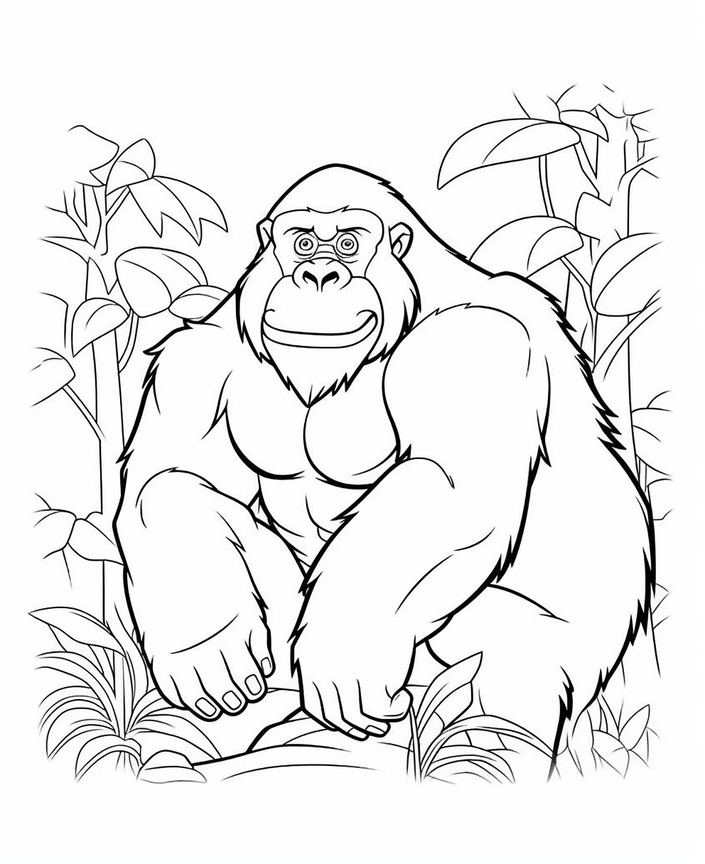 Gorilla Among Foliage