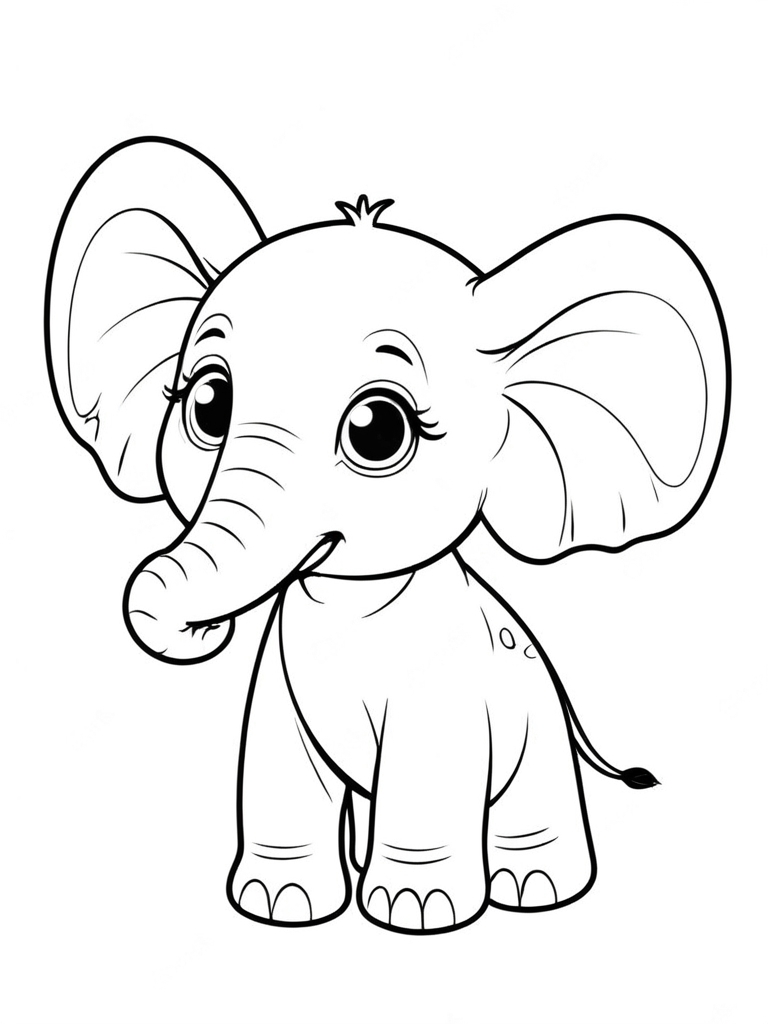 Cute Baby Elephant Drawing