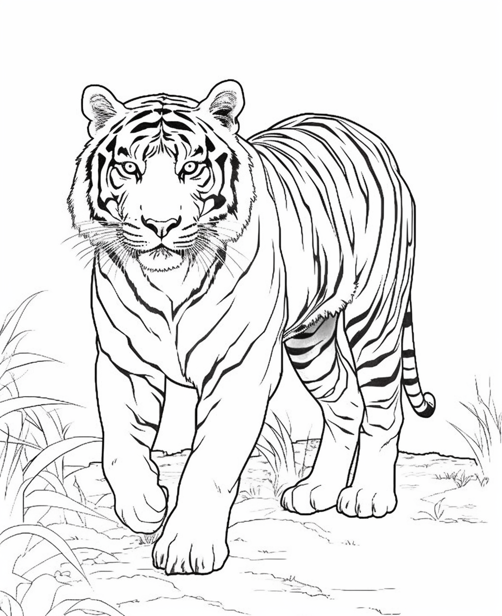 Walking Sumatran Tiger