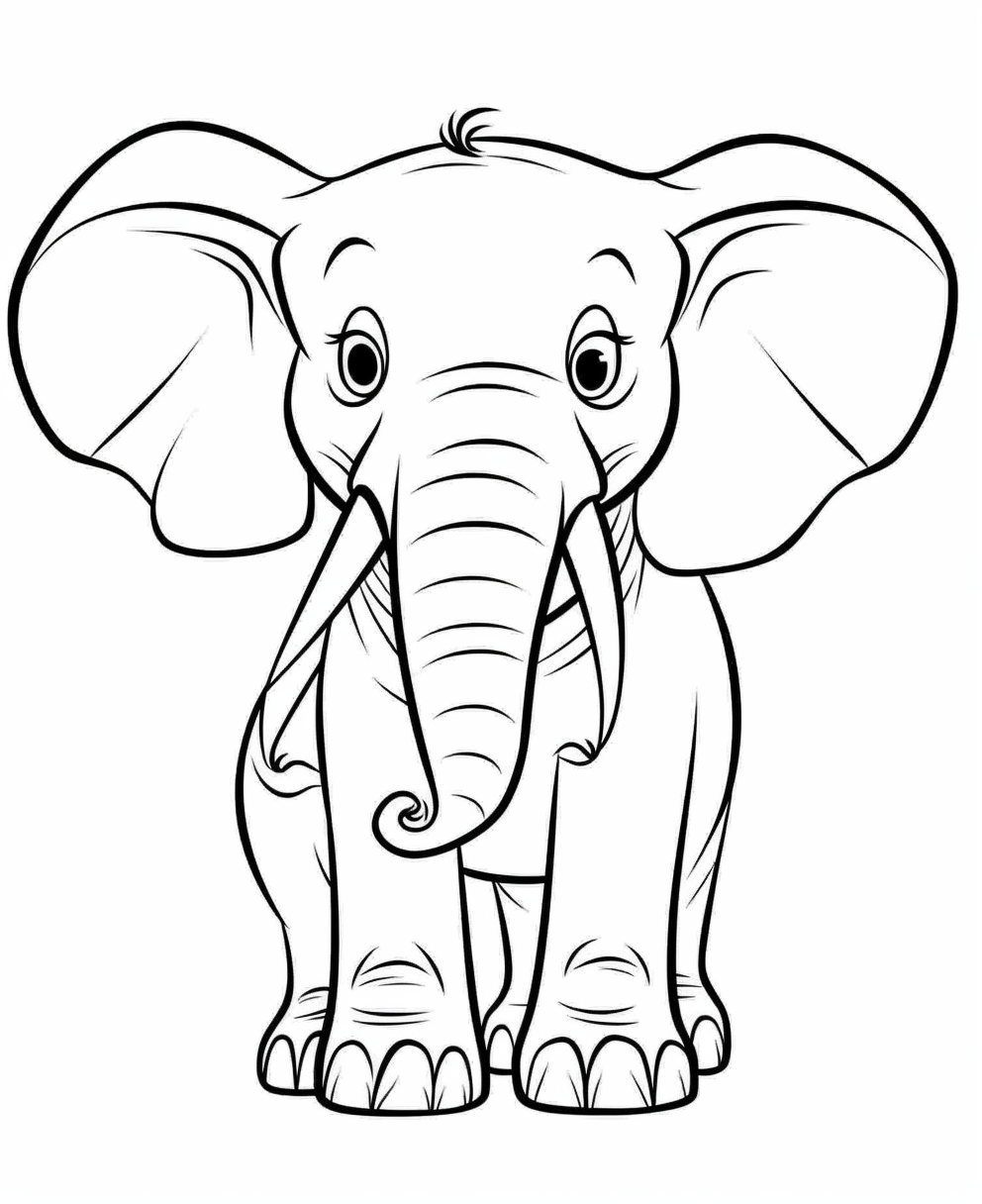 Adorable Cartoon Elephant