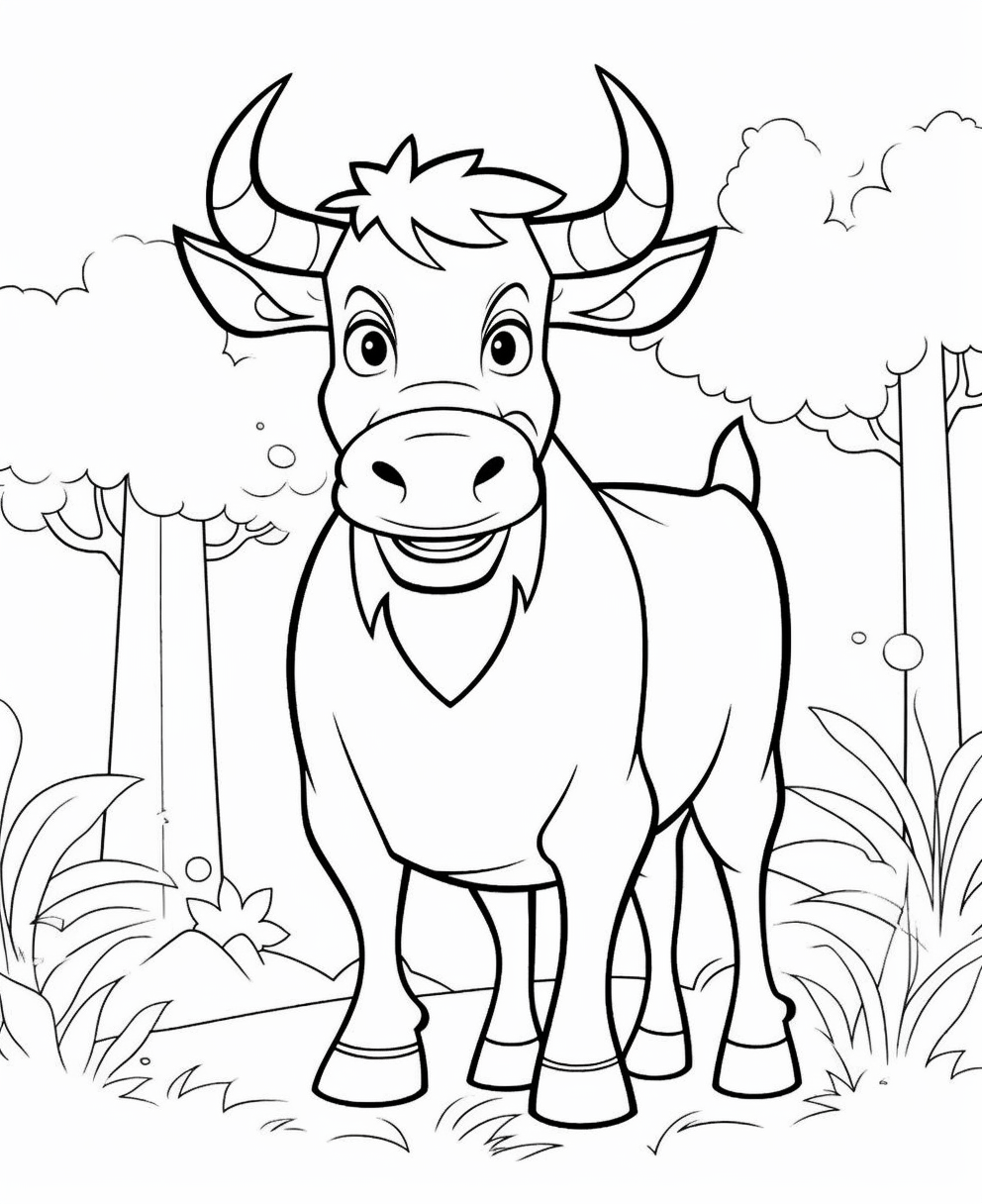 Friendly Bull in a Forrest