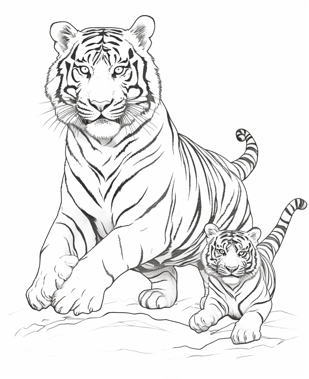 Pair of Tigers Posing