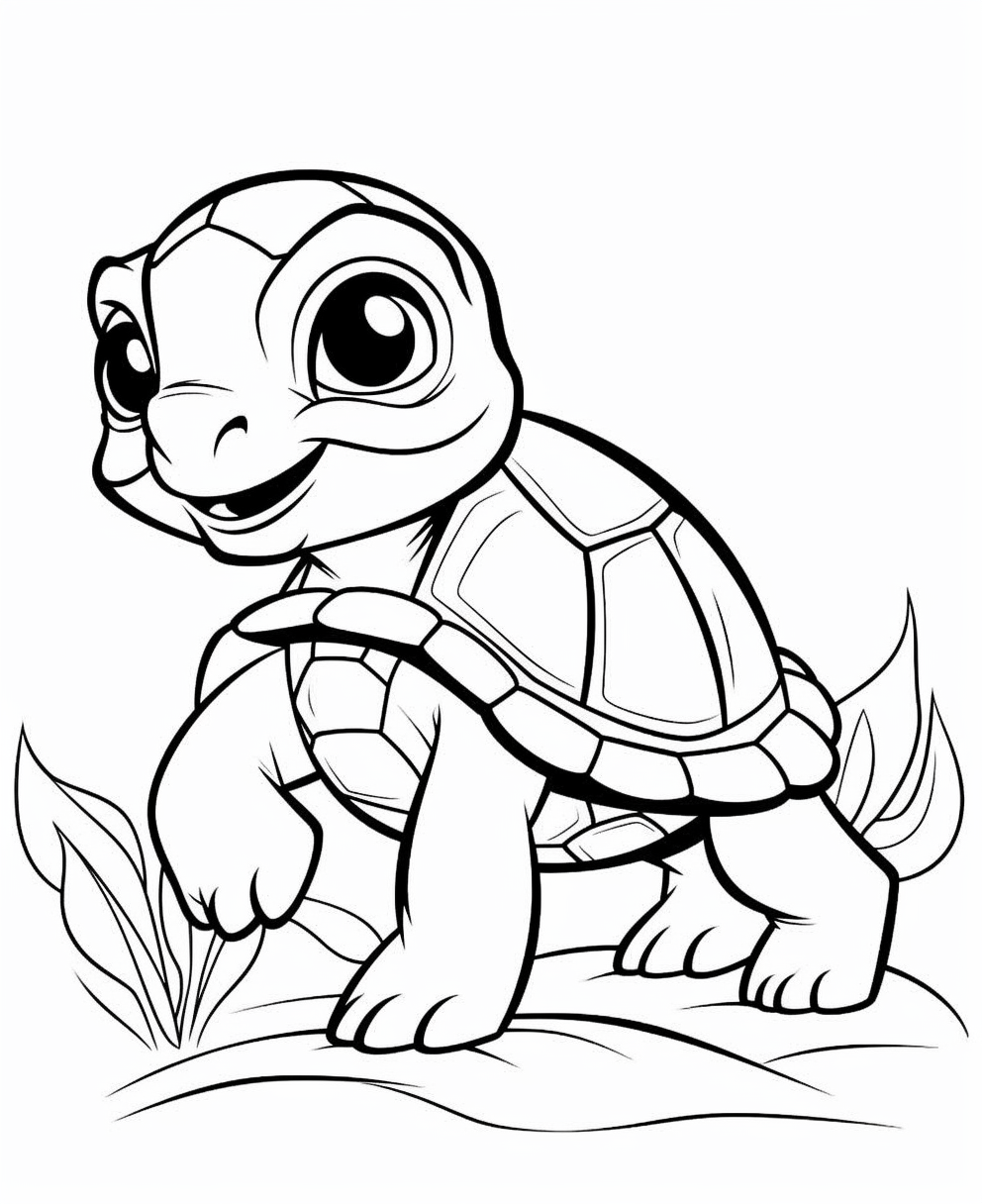 Friendly Turtle Drawing